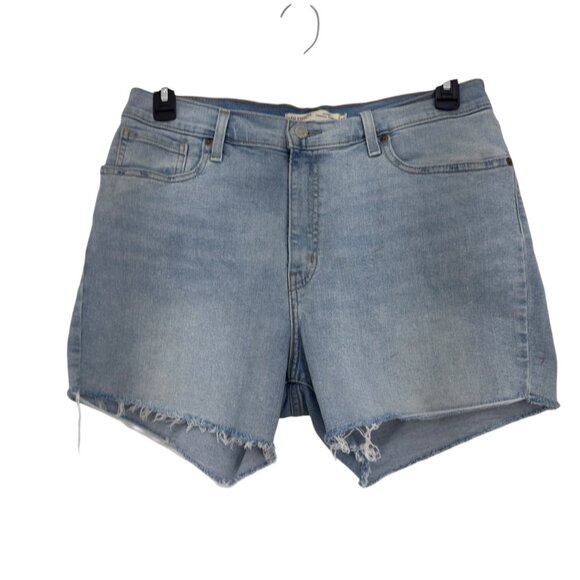 Levis Signature Womens Denim Vintage Original Shorts Size 10 Light Wash Raw Hem - Picture 11 of 12